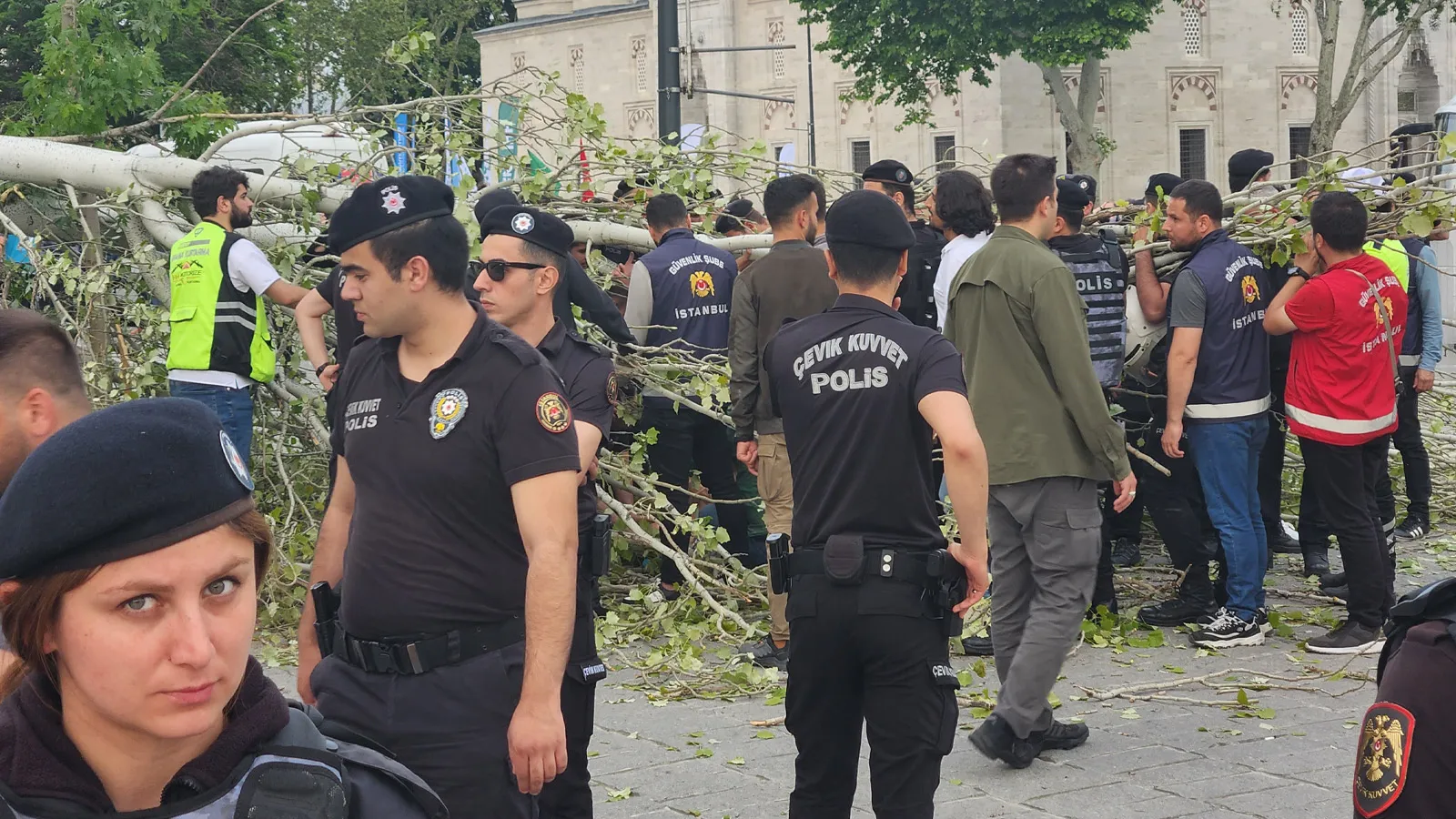 Turist rehberi Beyazıt Meydanı'nda devrilen çınar ağacının altında kaldı
